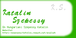 katalin szepessy business card